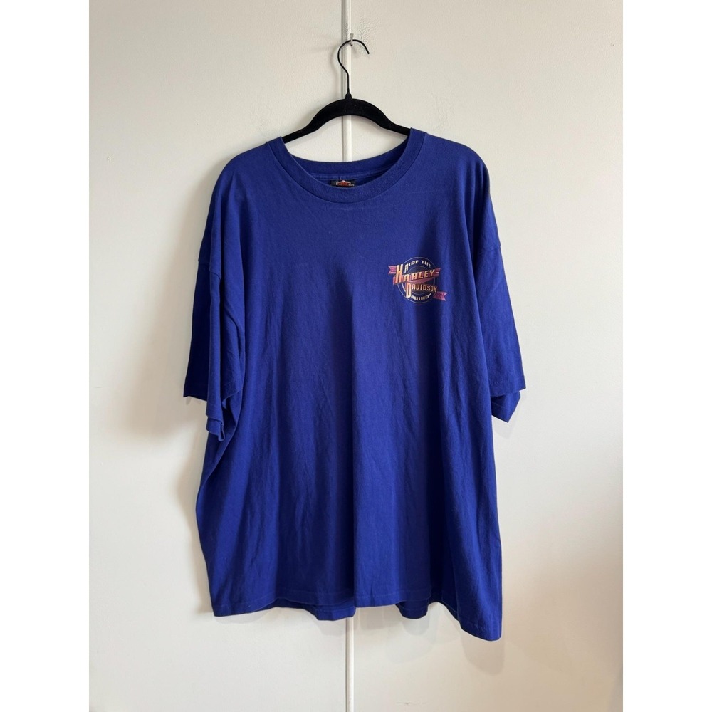 VTG Harley-Davidson Reno Nevada Shirt Mens 3XL Blue Eagle Motorcycle Tee T-Shirt